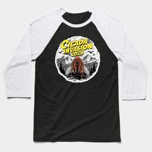 cicada Brood XIX invasion 2024 comic style Baseball T-Shirt